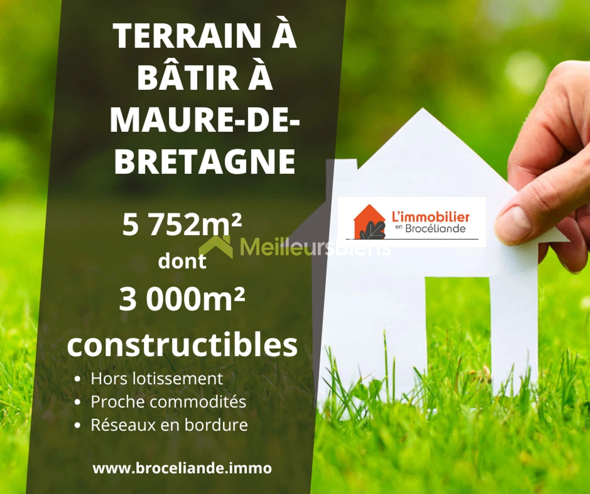 Très grand terrain constructible en plein centre de Maure de Bretagne