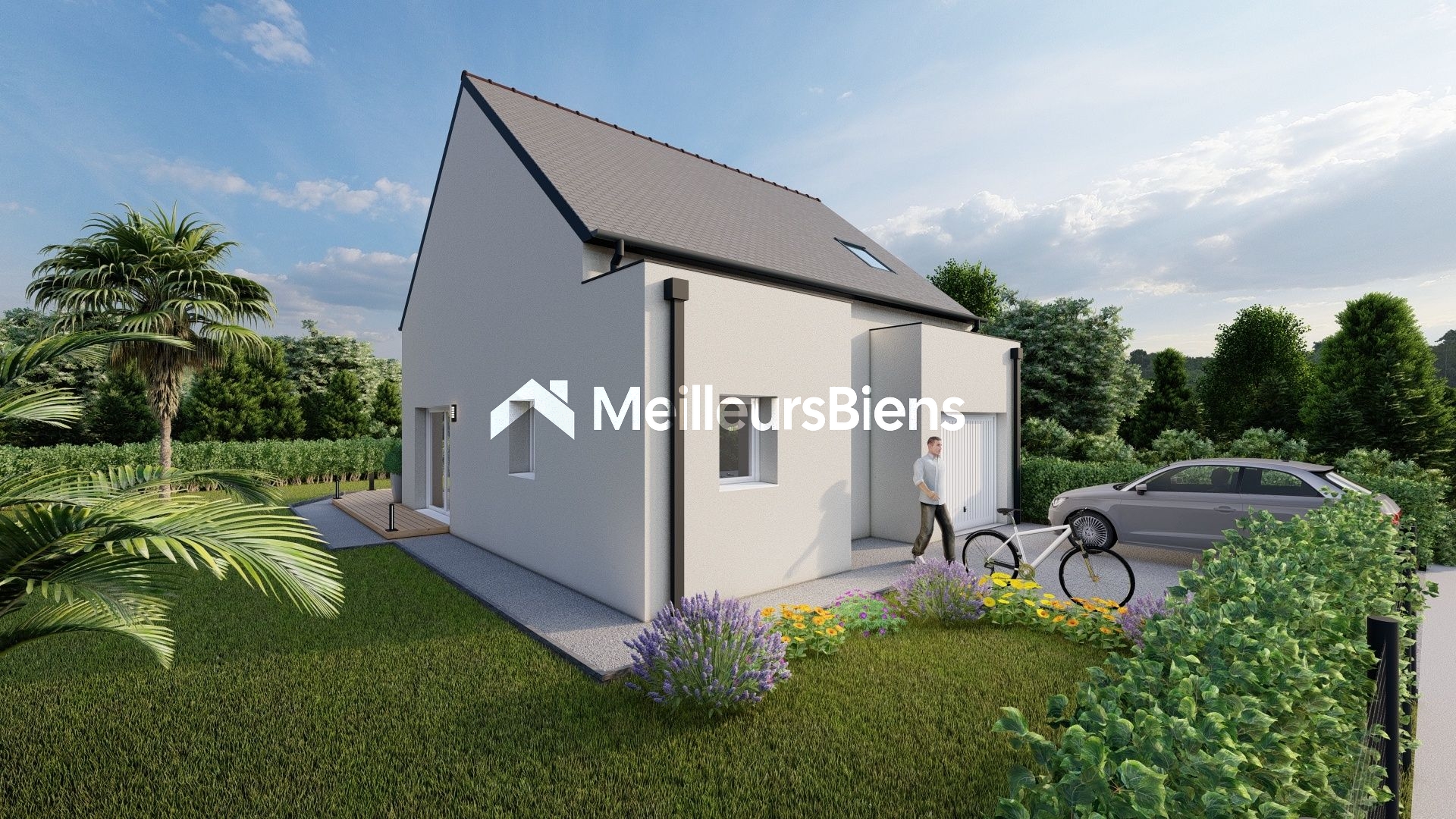 Terrain constructible borné et viabilisé