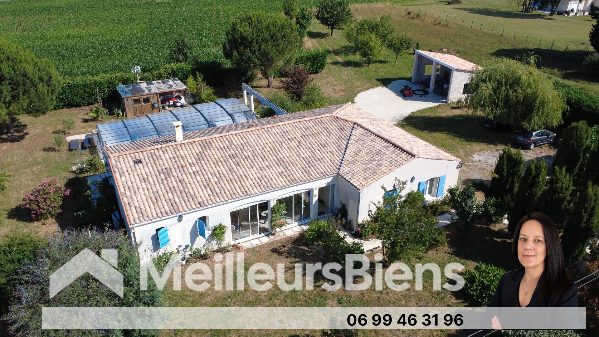 Maison plain-pied 4 chambres et piscine proche Jonzac