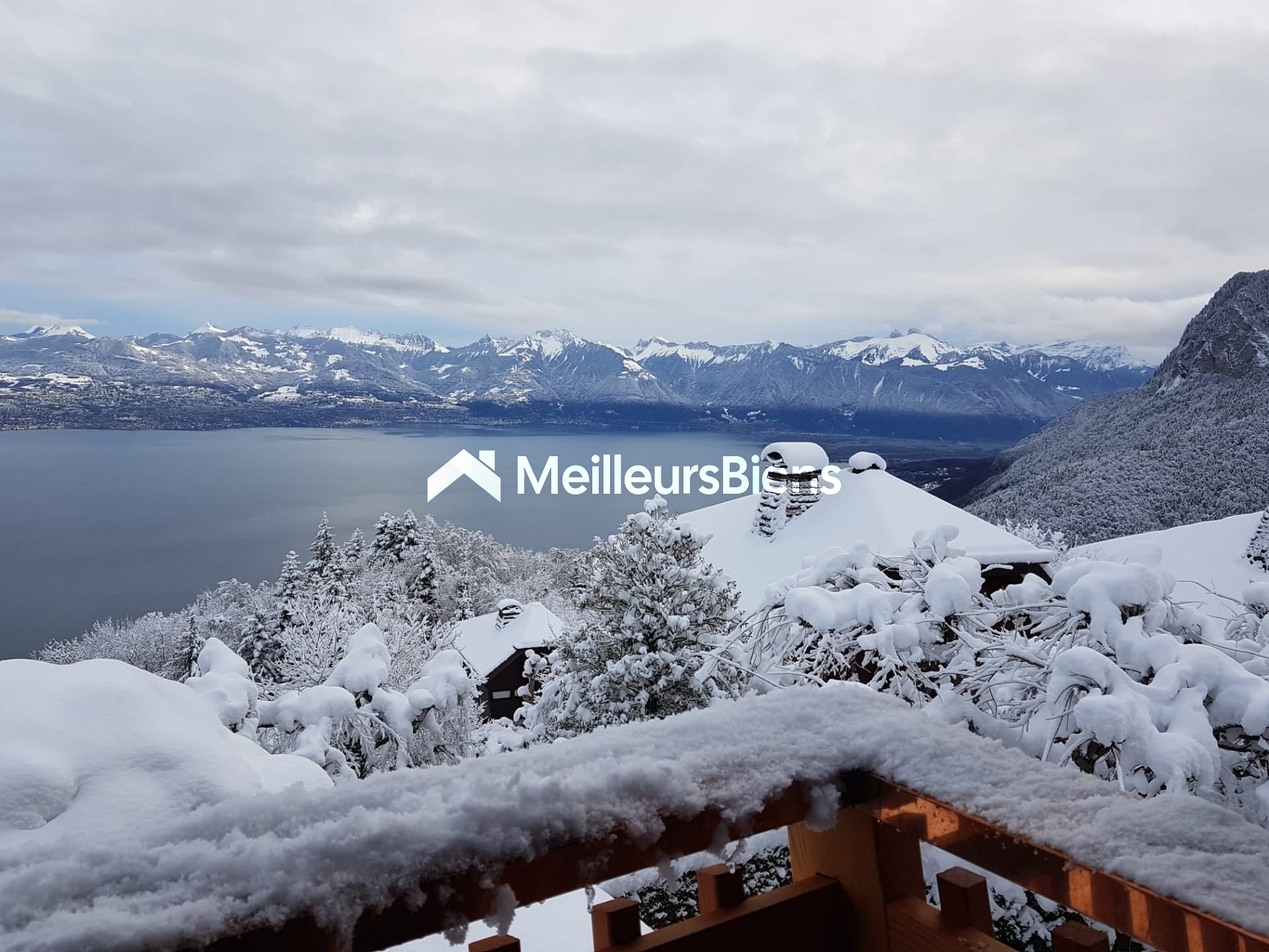 Chalet avec vue panoramique sur le lac Léman – Domaine avec piscine