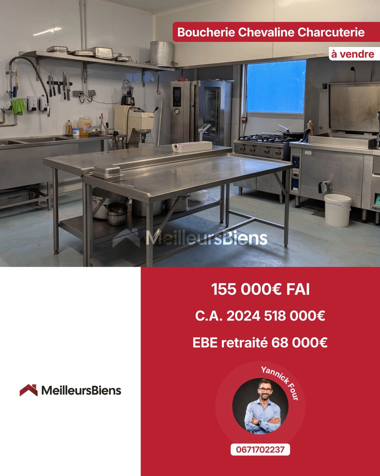 Fonds de commerce boucherie chevaline et charcuterie sur marchés