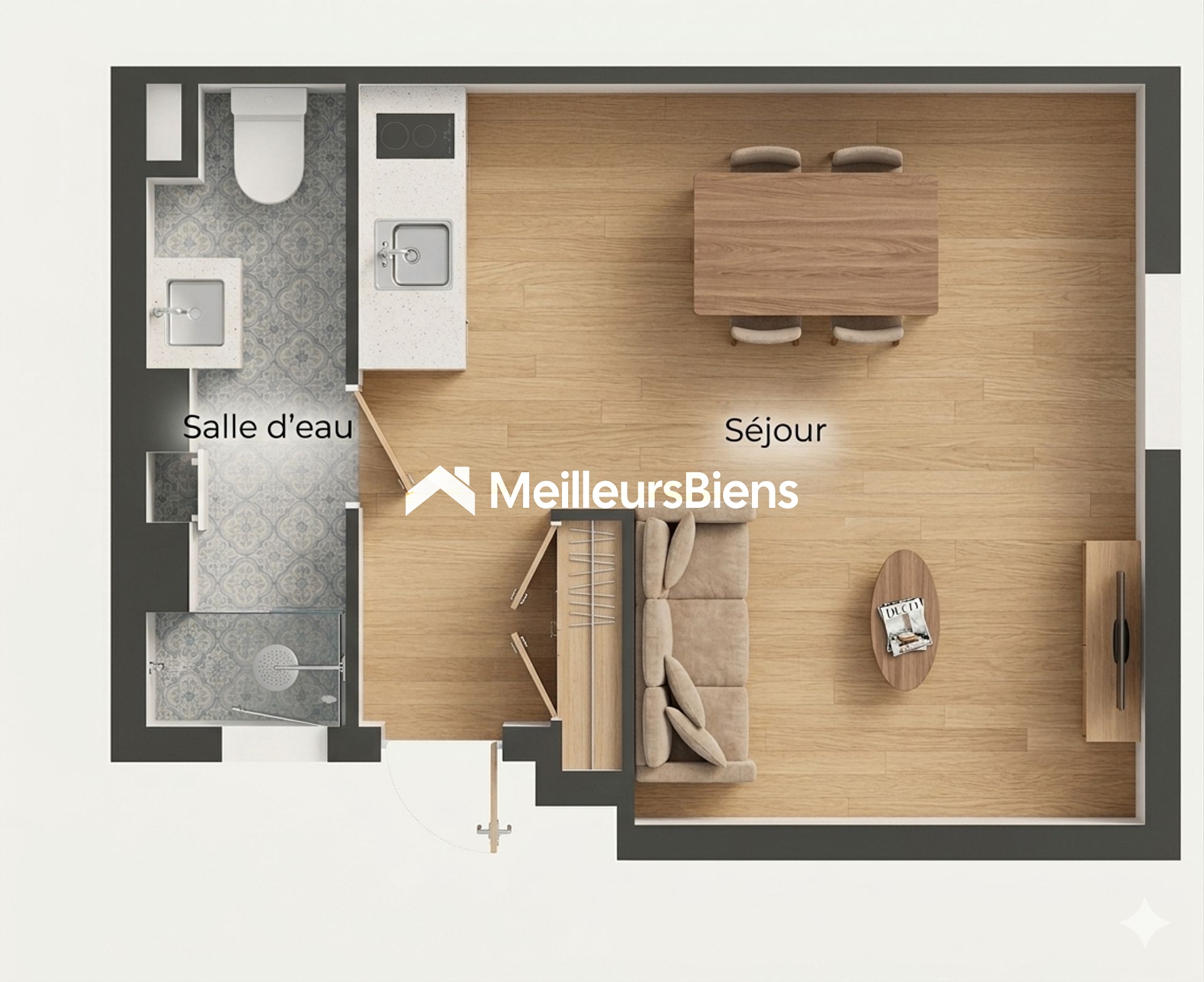 Studio à rénover – investissement clé en main – Puces / Marché Dauphine