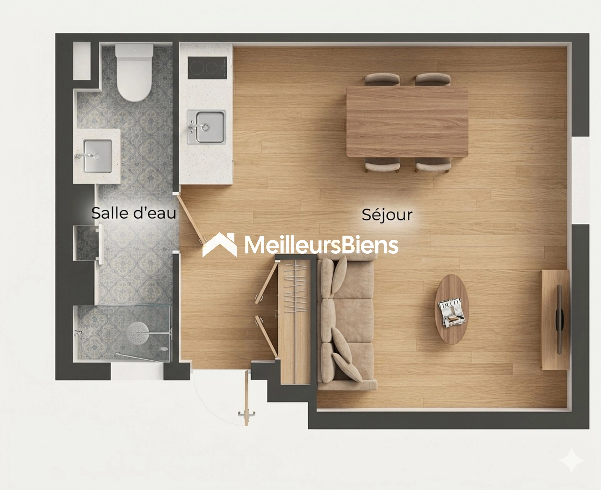 Studio à rénover – investissement clé en main – Puces / Marché Dauphine