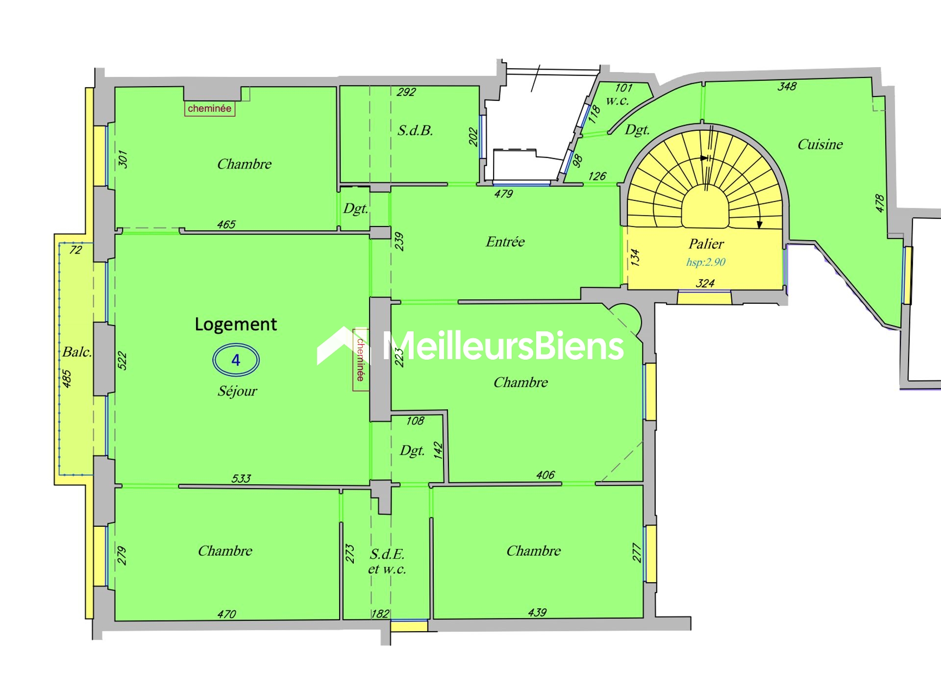 Paris 2ème - A LOUER - Magnifique 5 Pièces de 127 m² avec balcon