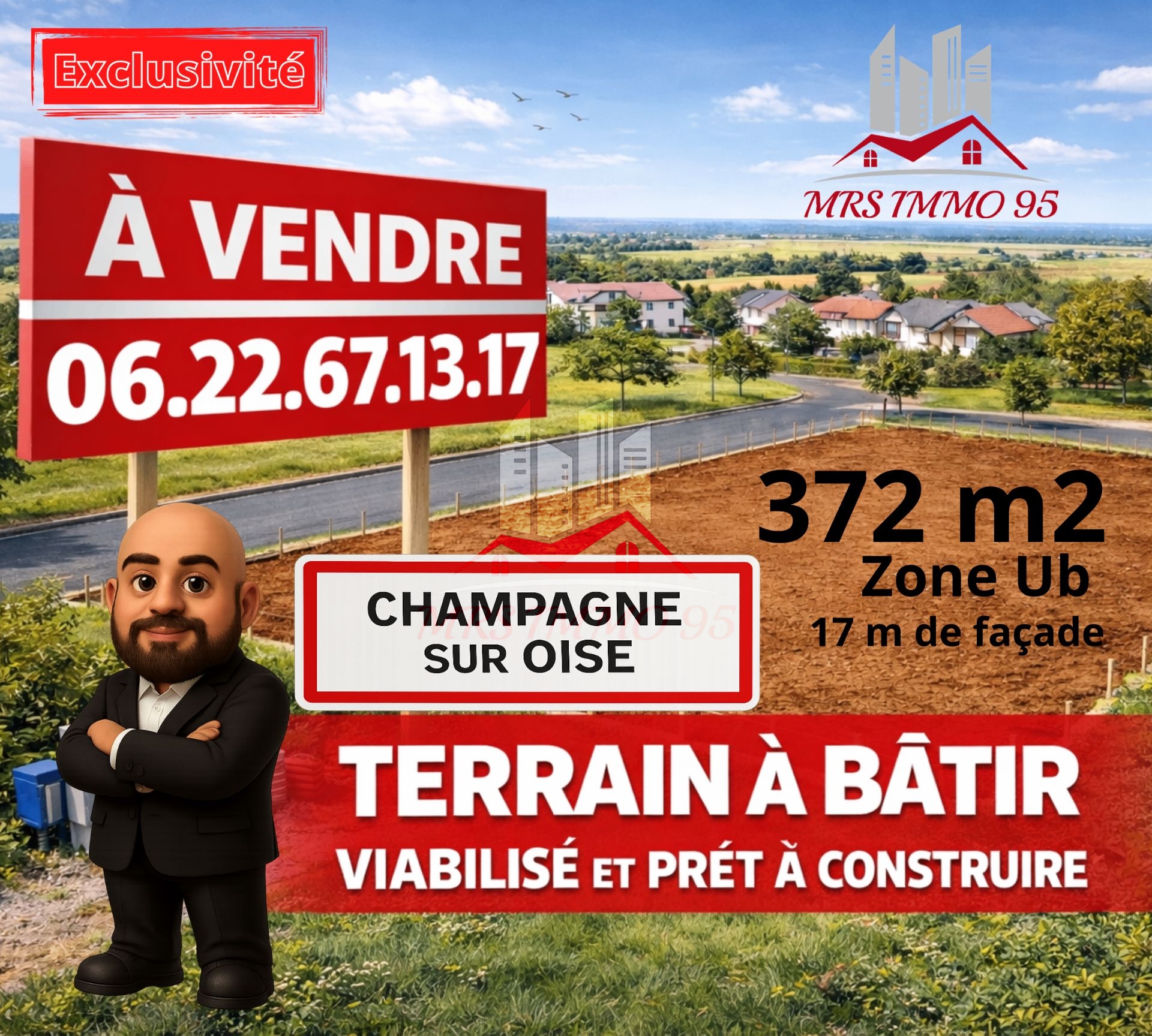 Terrain à bâtir viabilisé 372 m2