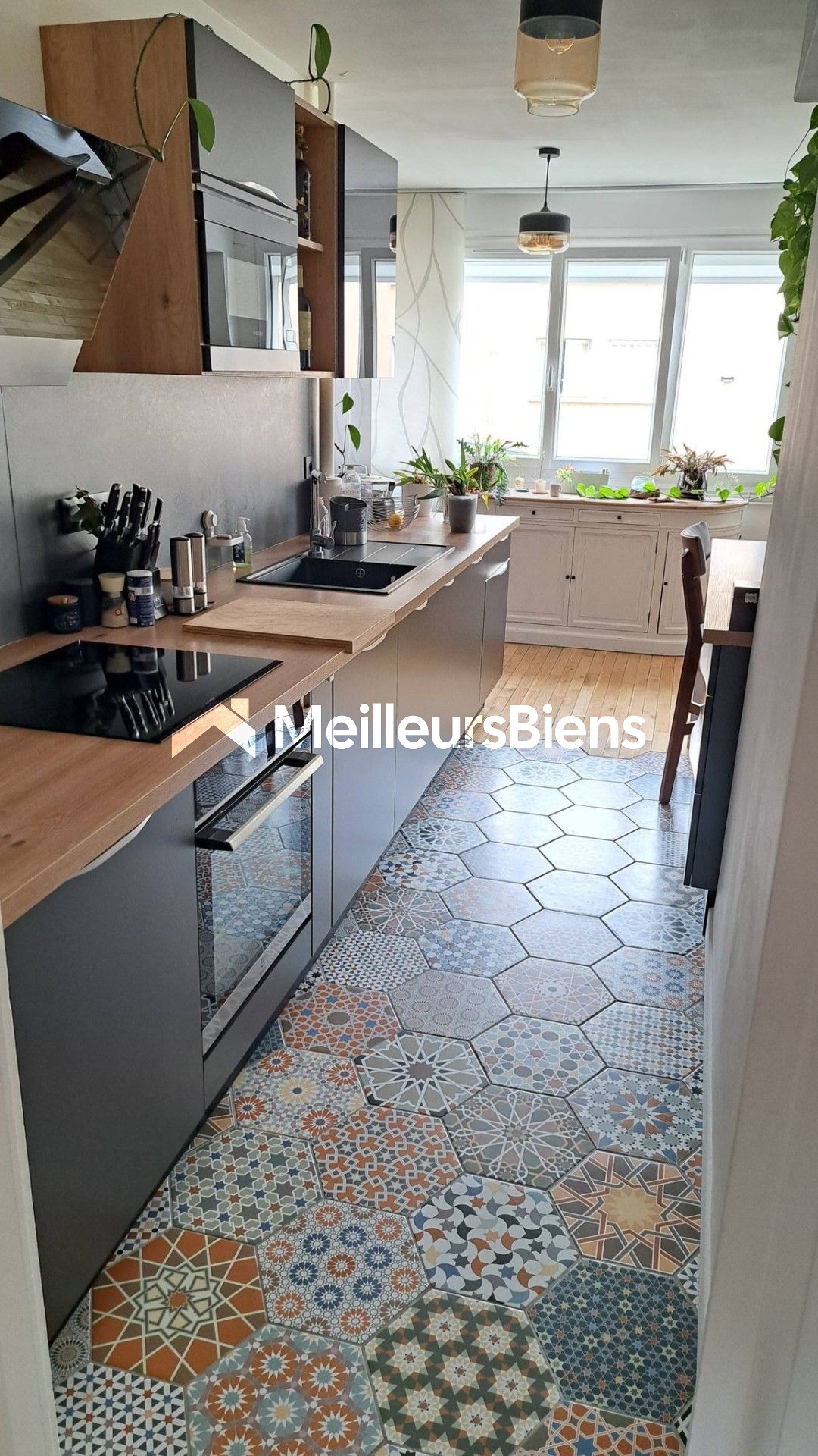 Appartement T3, garage, parking privatif, cave.
