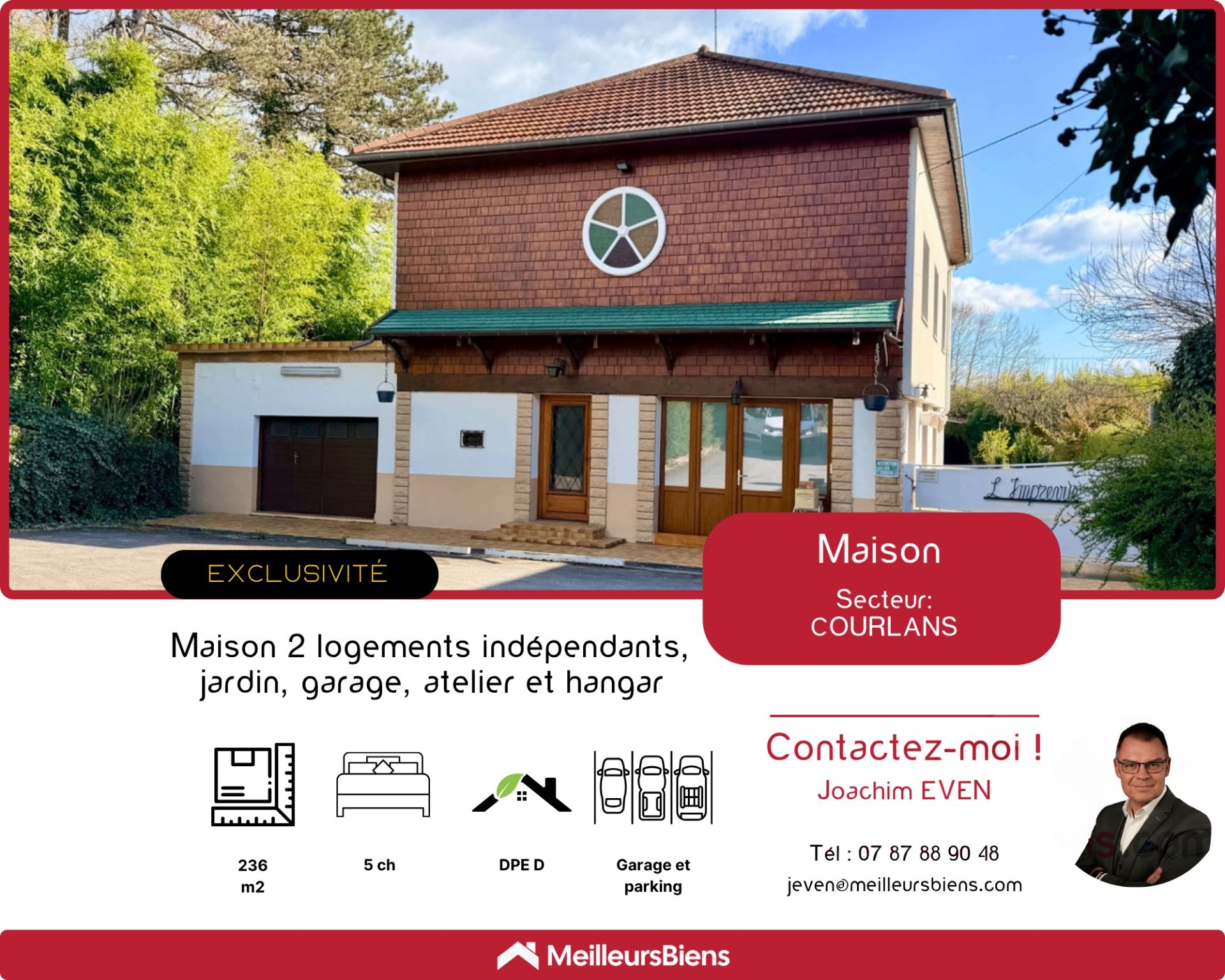 Maison de 236 m2 avec 2 logements, jardin et atelier