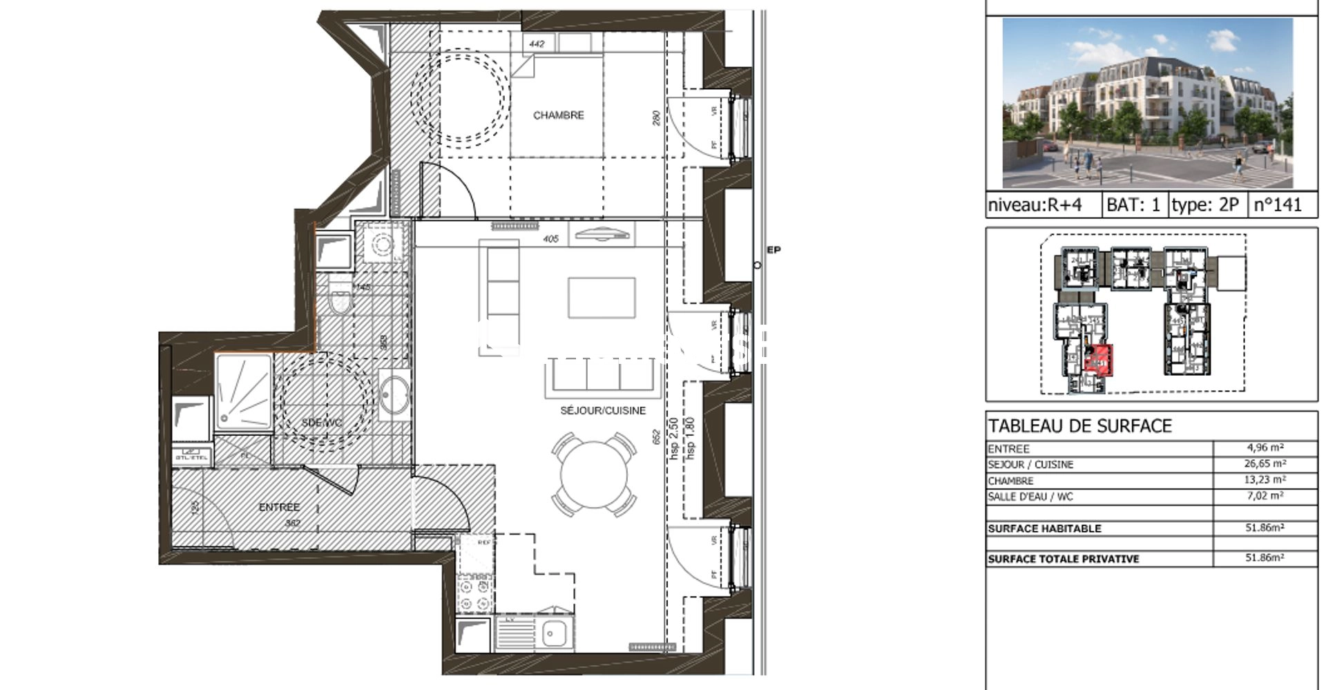 Appartement programme neuf - T2 - 52 m2