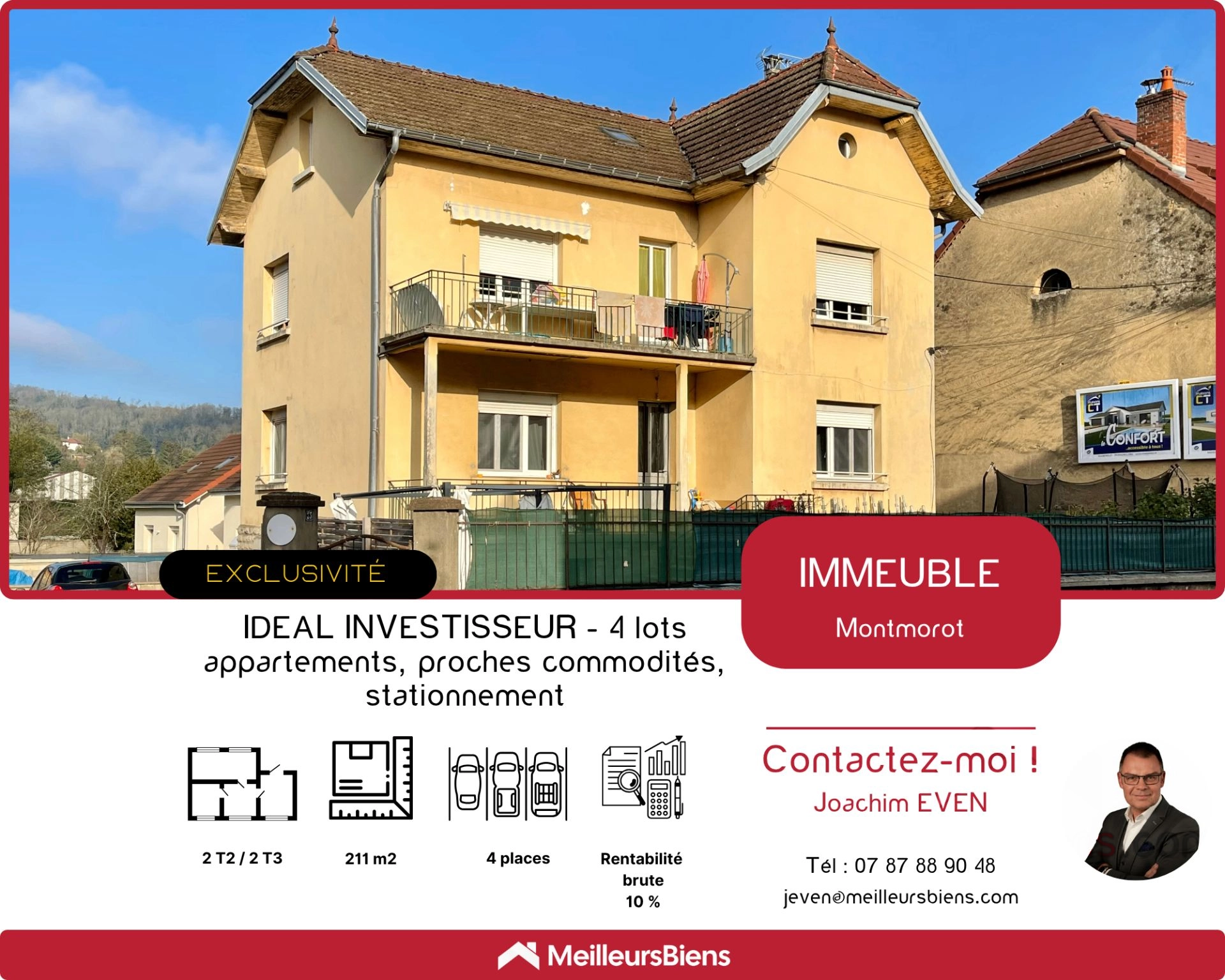 Immeuble à Montmorot - 4 appartements - Proches commodités