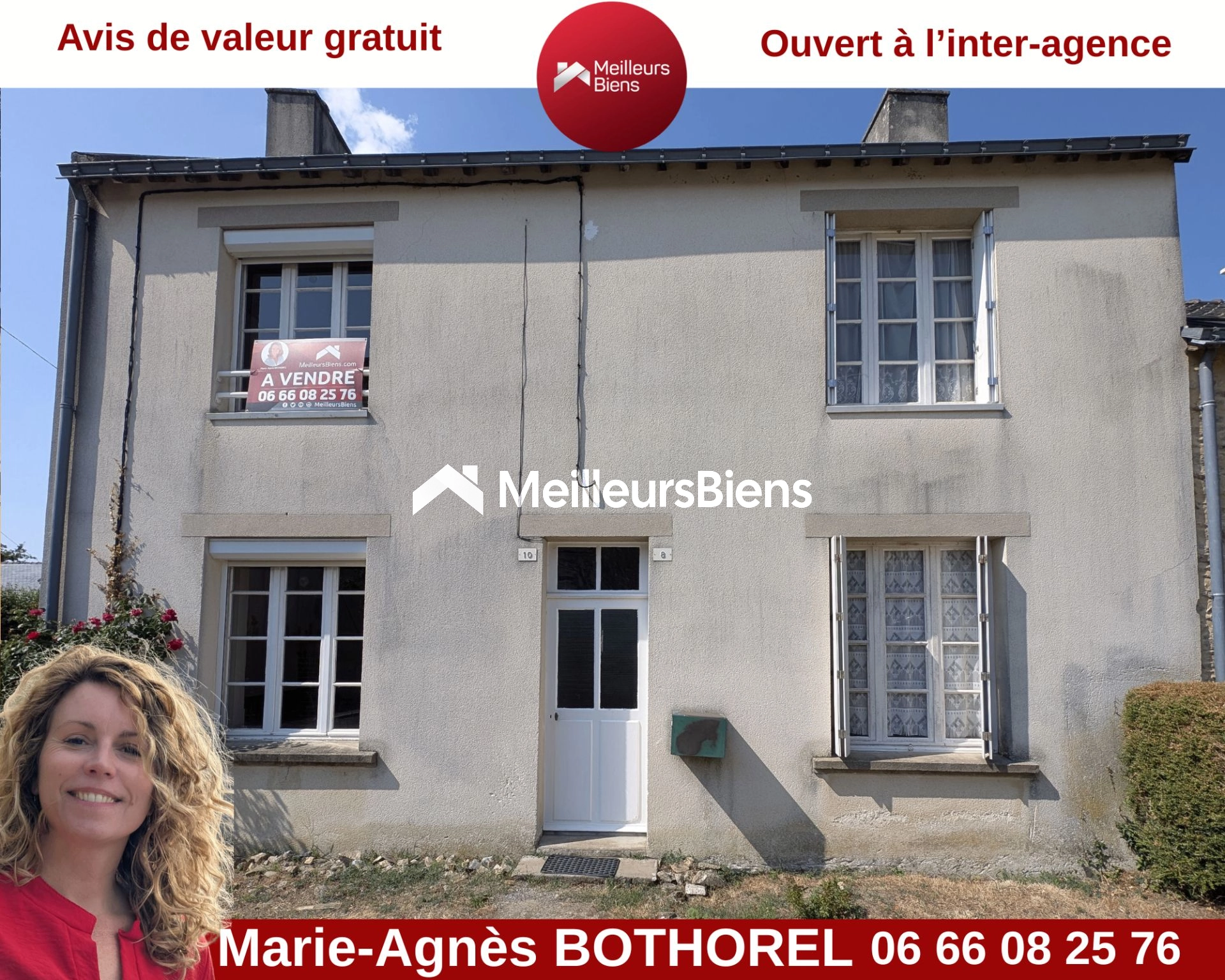 56130 CAMOEL- Maison de bourg 110 m2 - 3 chambres, terrain de 249 m²