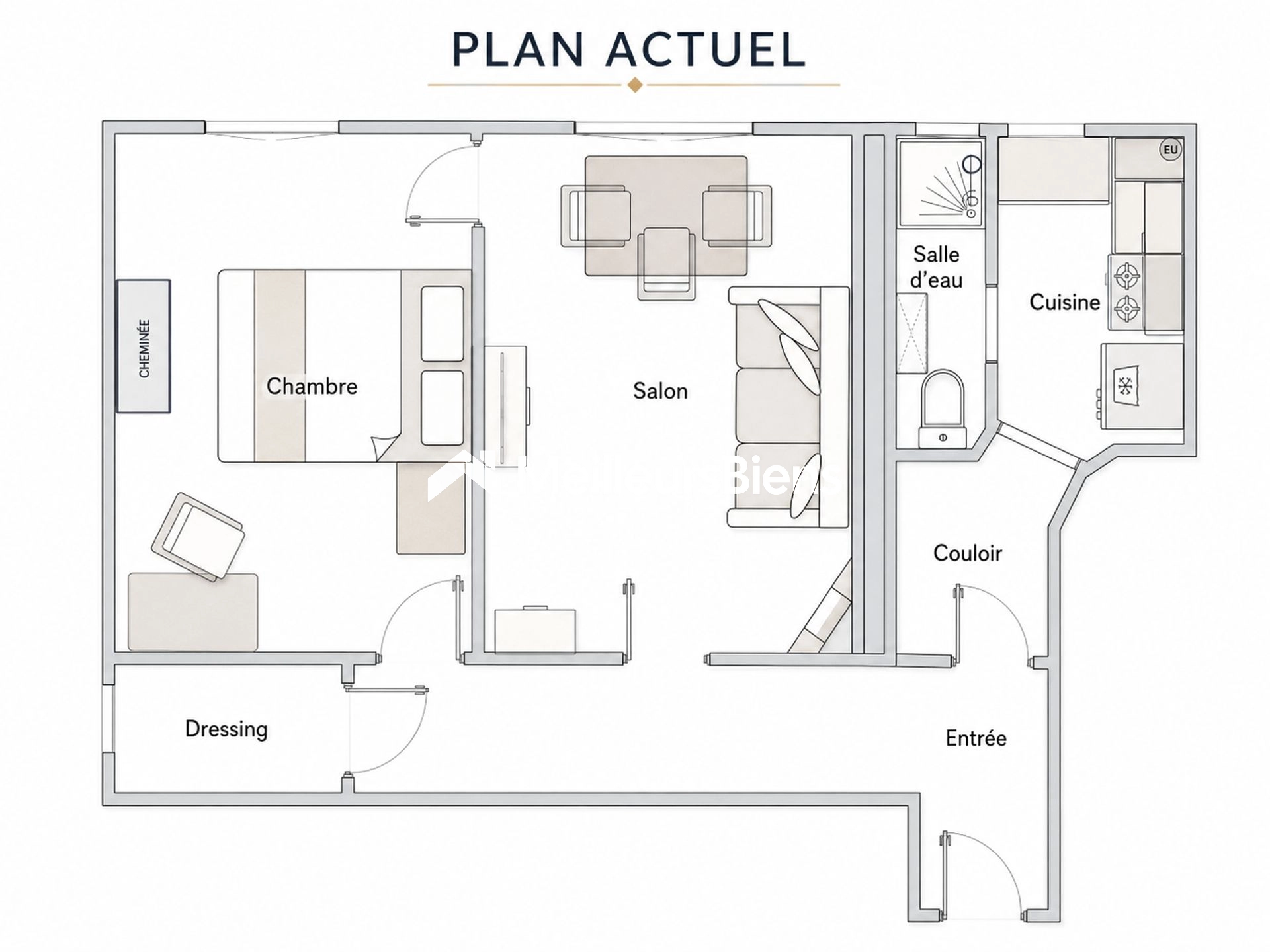 Levallois-Perret, rue Baudin, 2 pièces 40,74 m² à optimiser
