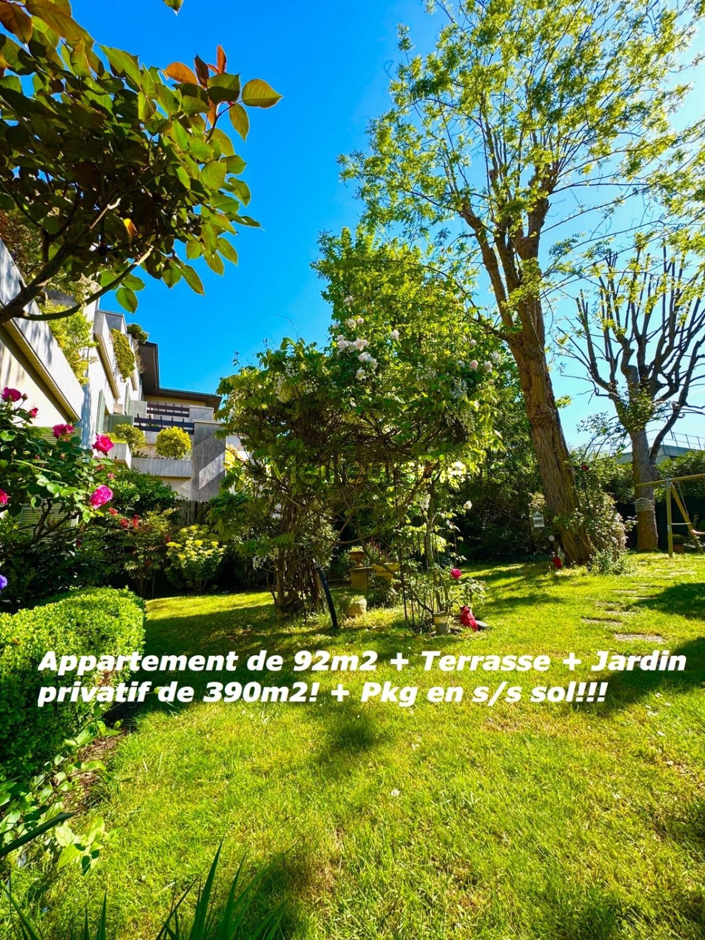 Magnifique Appartement de 4 P + Jardin privatif de 390m2!