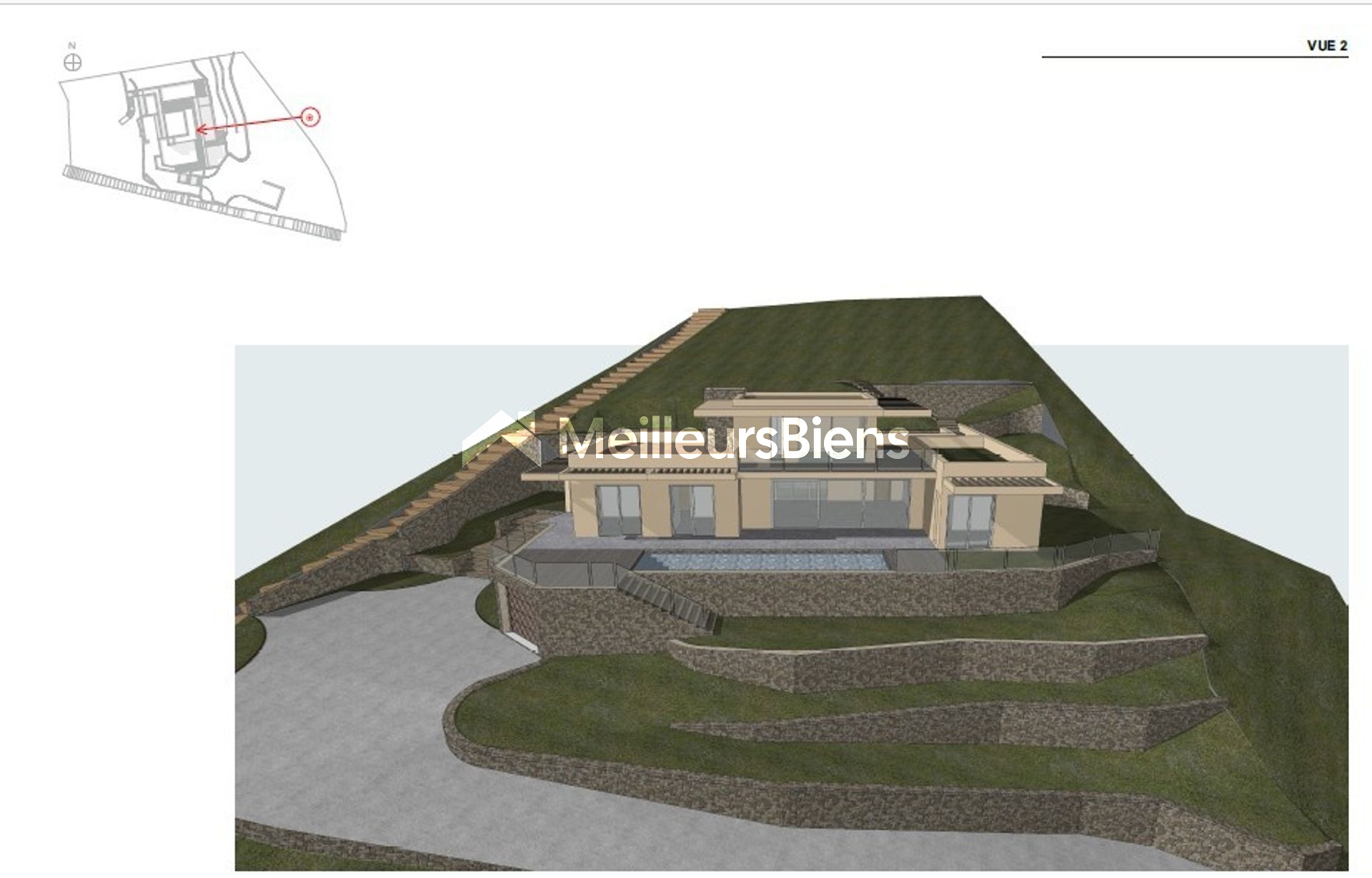 Vue mer - L'Escalet - Ramatuelle - Propriété vendue avec permis de construire accordé