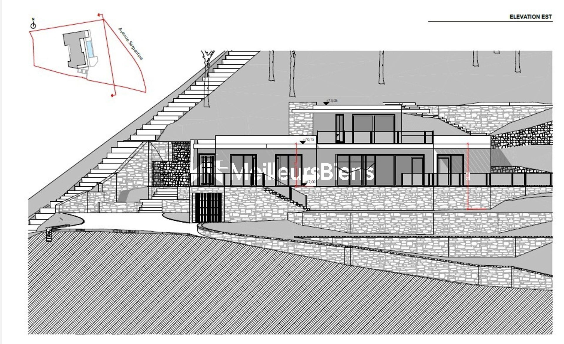Vue mer - L'Escalet - Ramatuelle - Propriété vendue avec permis de construire accordé