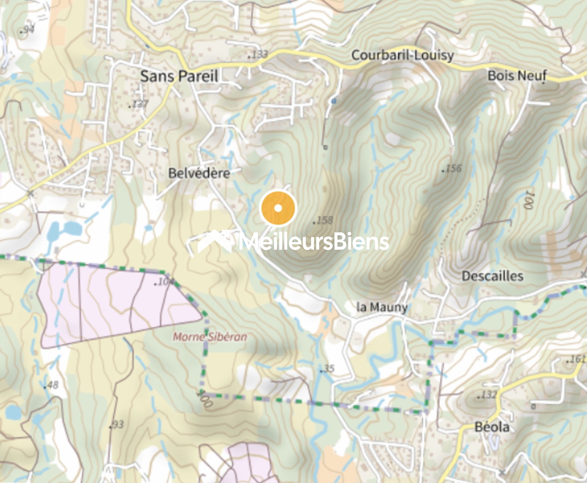 Rivière-Salée 97215 : terrain de 1 596 m² avec 1 114 m² constructibles