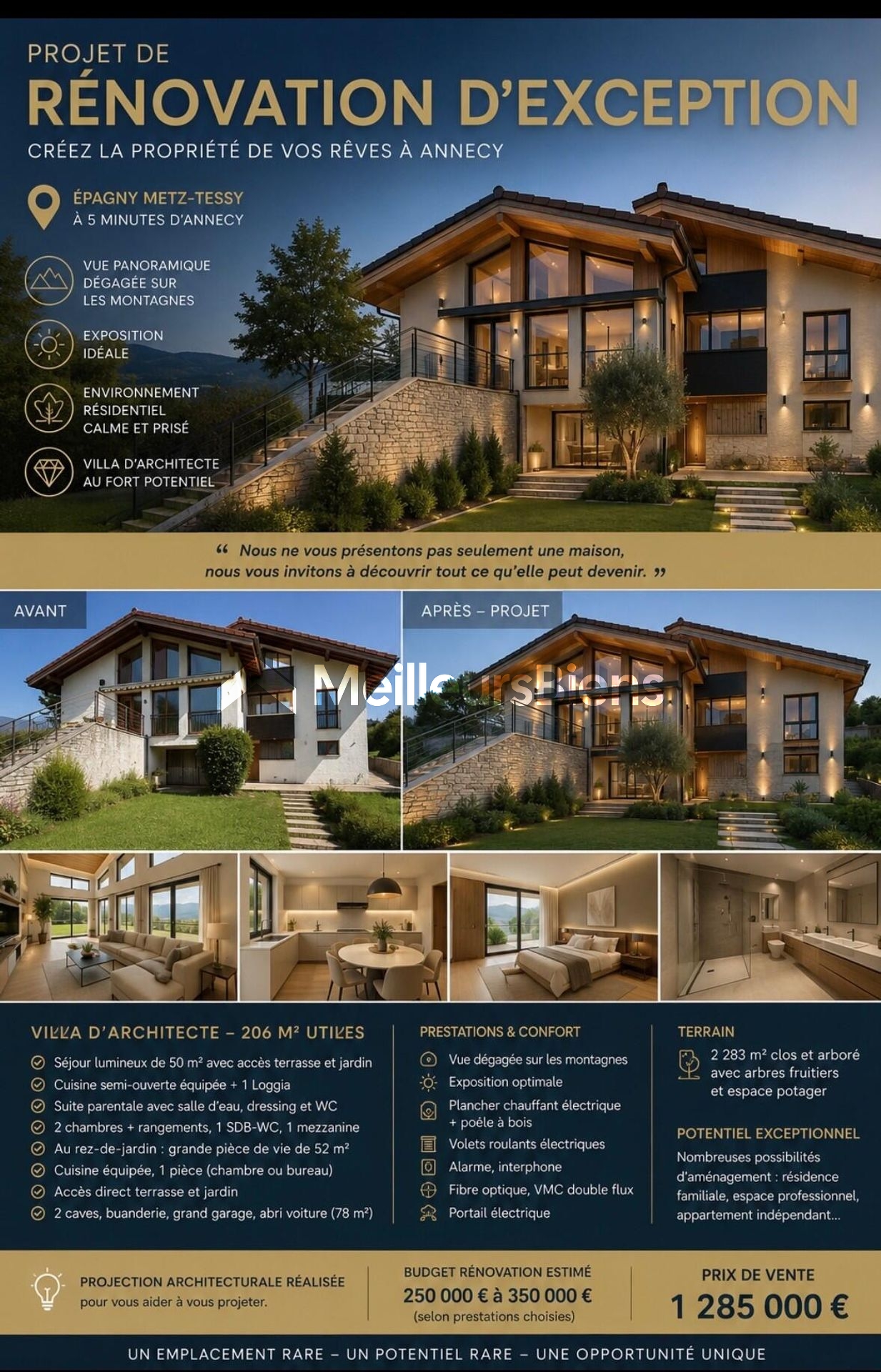 Projet de rénovation d'exception .  Découvrez le potentiel exceptionnel  de cette maison d'architecte  avec son emplacement d'exception