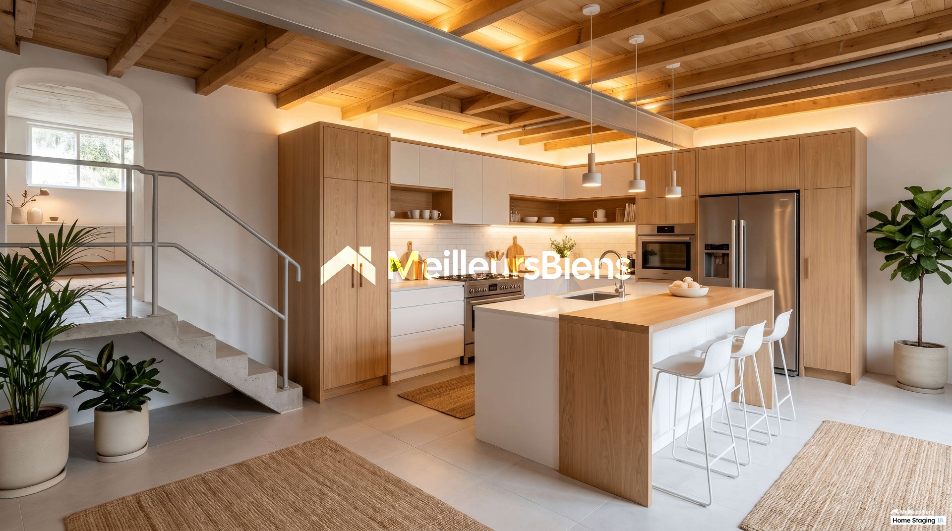 Maison de village avec jardin et grand garage