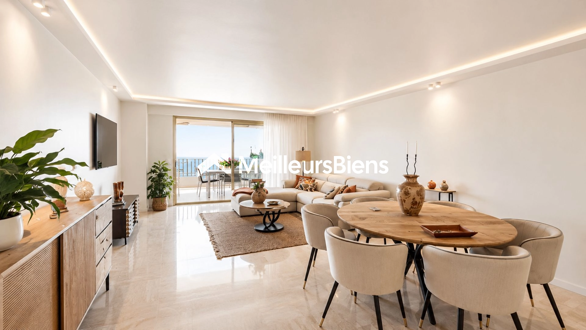 Magnifique appartement 4 pièces avec terrasse, vue mer, cave et garage.