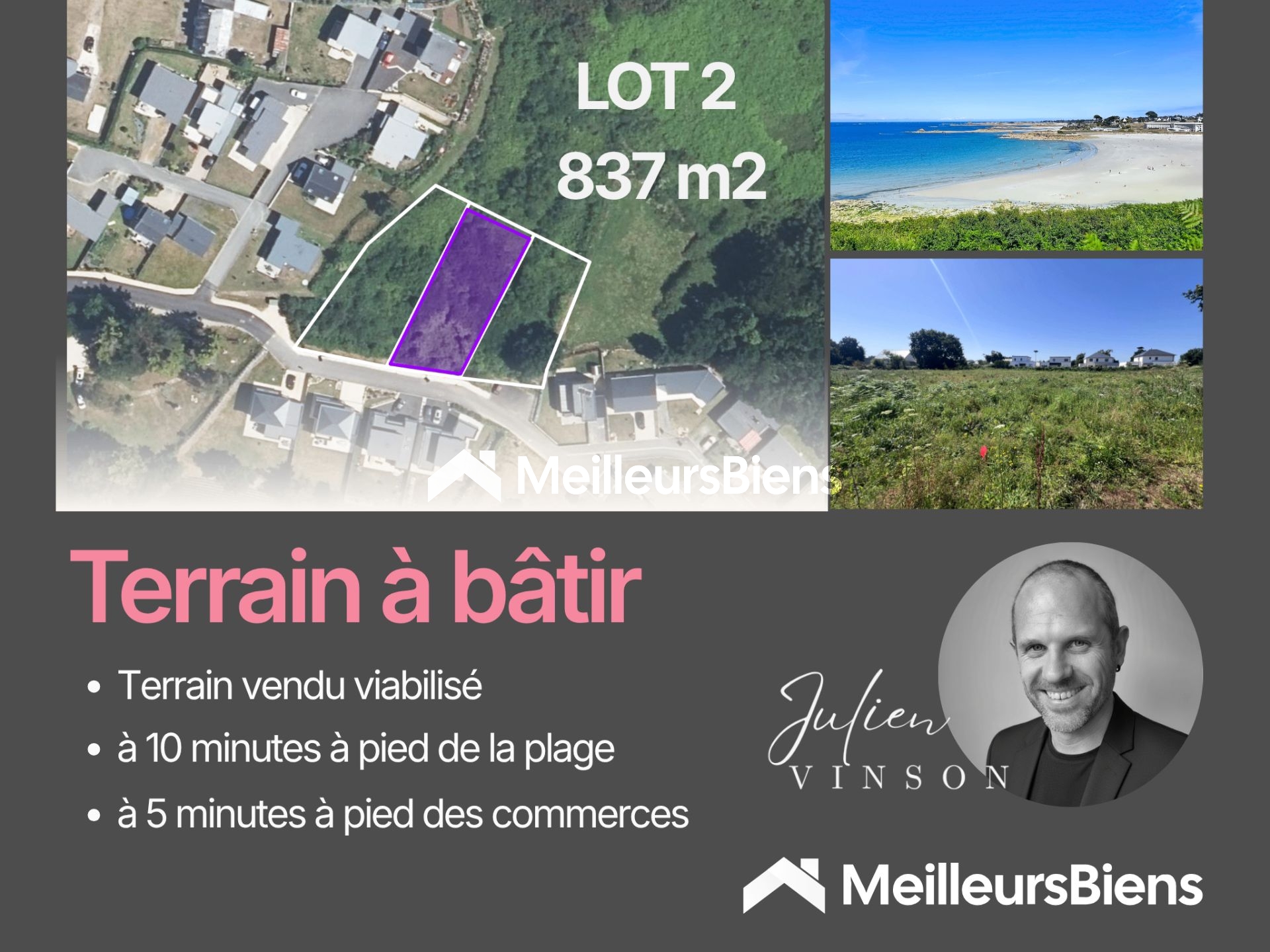 Terrain à bâtir de 837 m² à Trévou-Tréguignec
