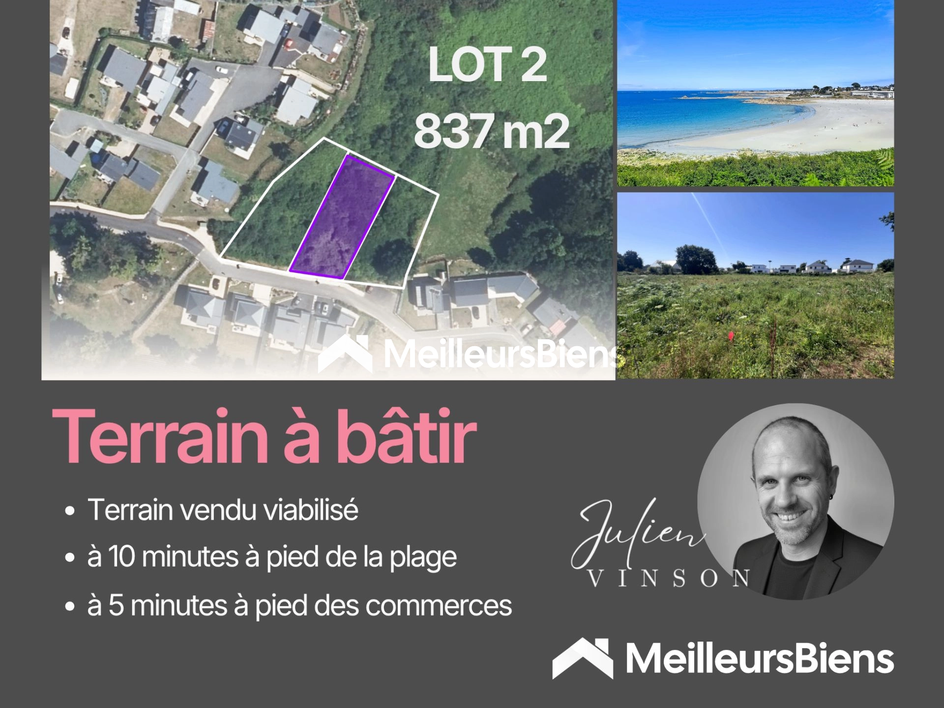 Terrain à bâtir de 837 m² à Trévou-Tréguignec