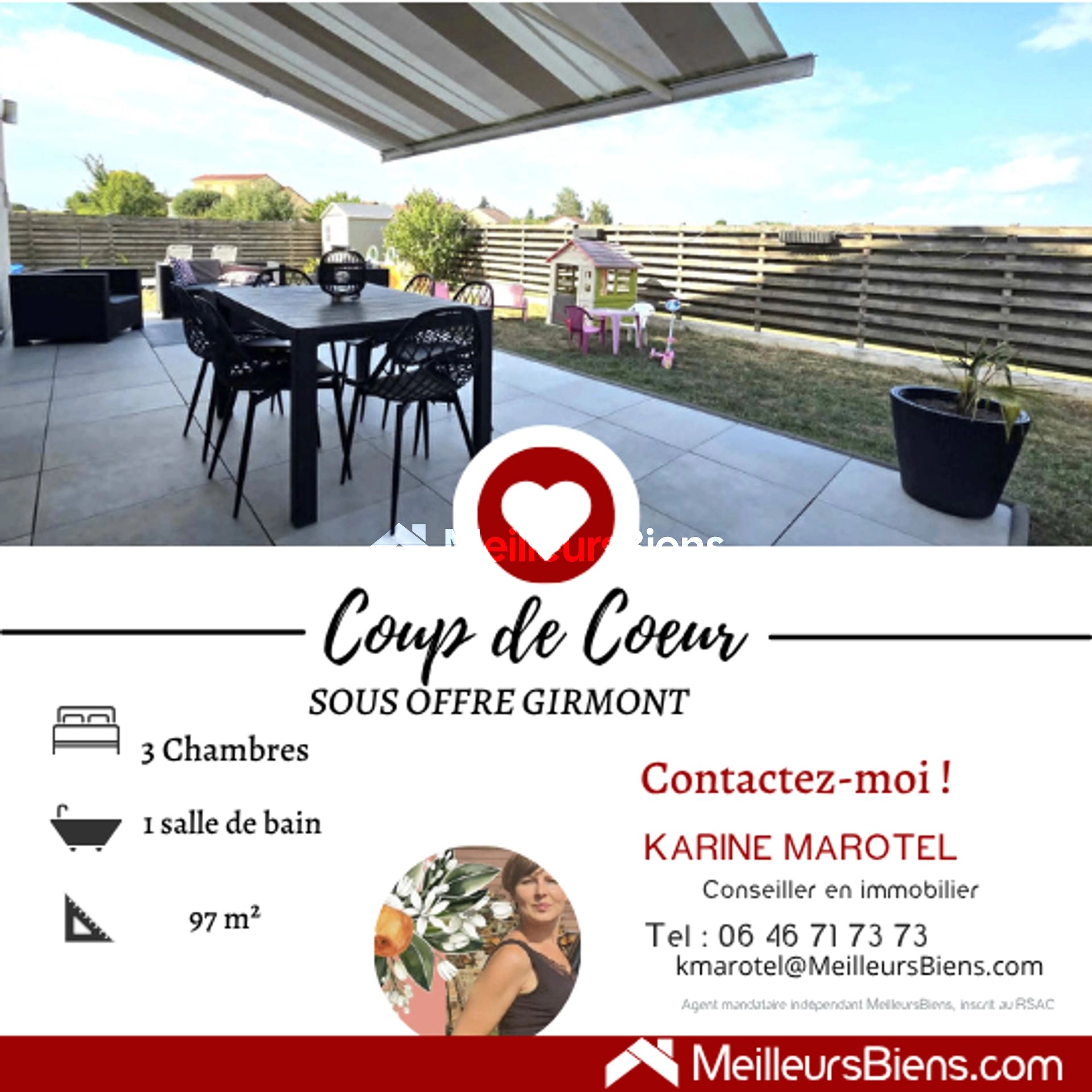 Pavillon 97 m² avec terrain 590 m²