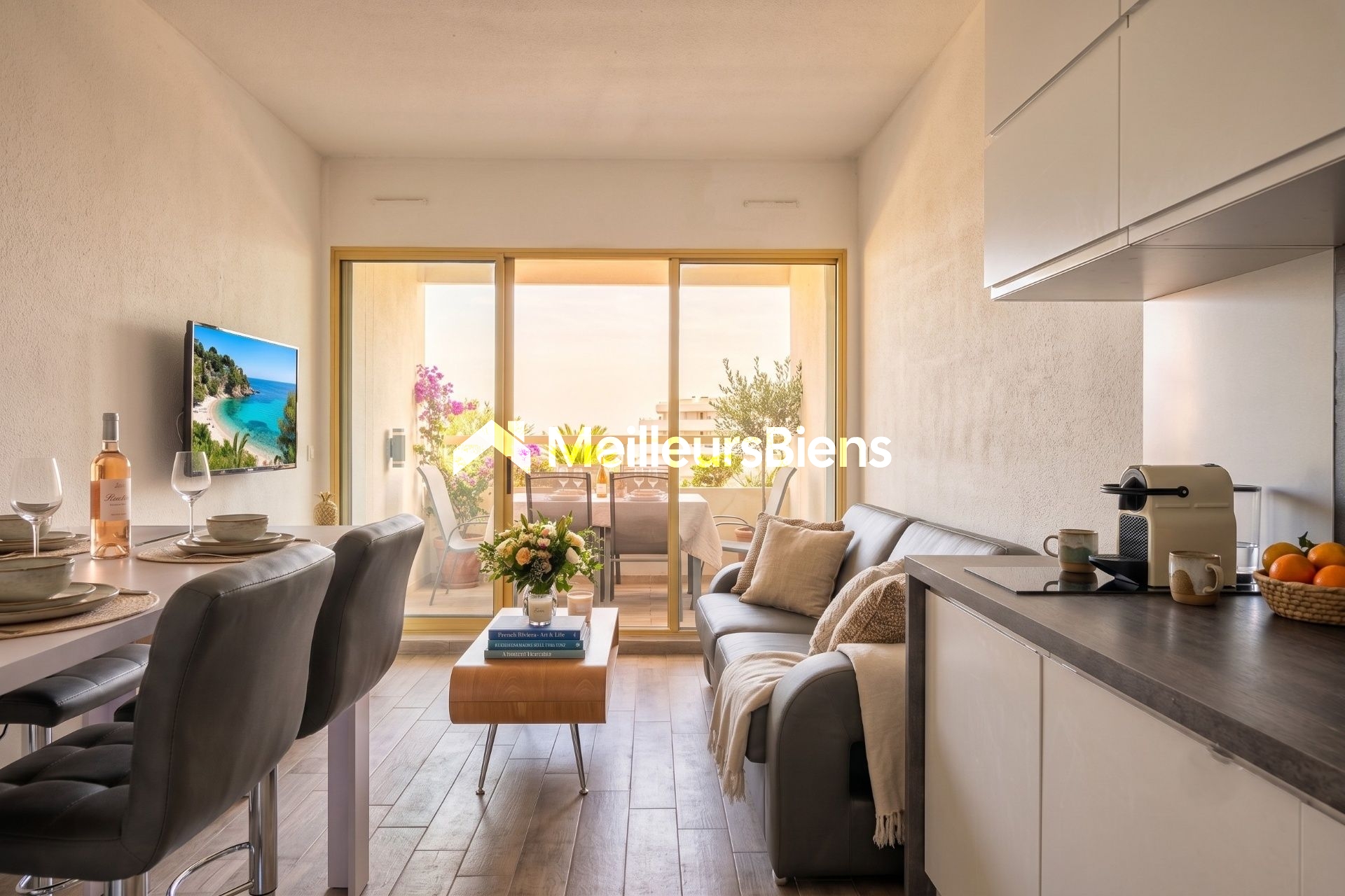 Marina baie des anges T2 - Vue mer et terrasse Climatisé - Etage élévé