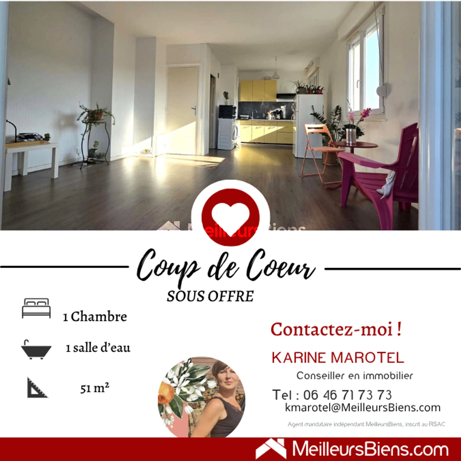 Appartement 2 pièces 51 m² avec balcon et ascenseur à Épinal