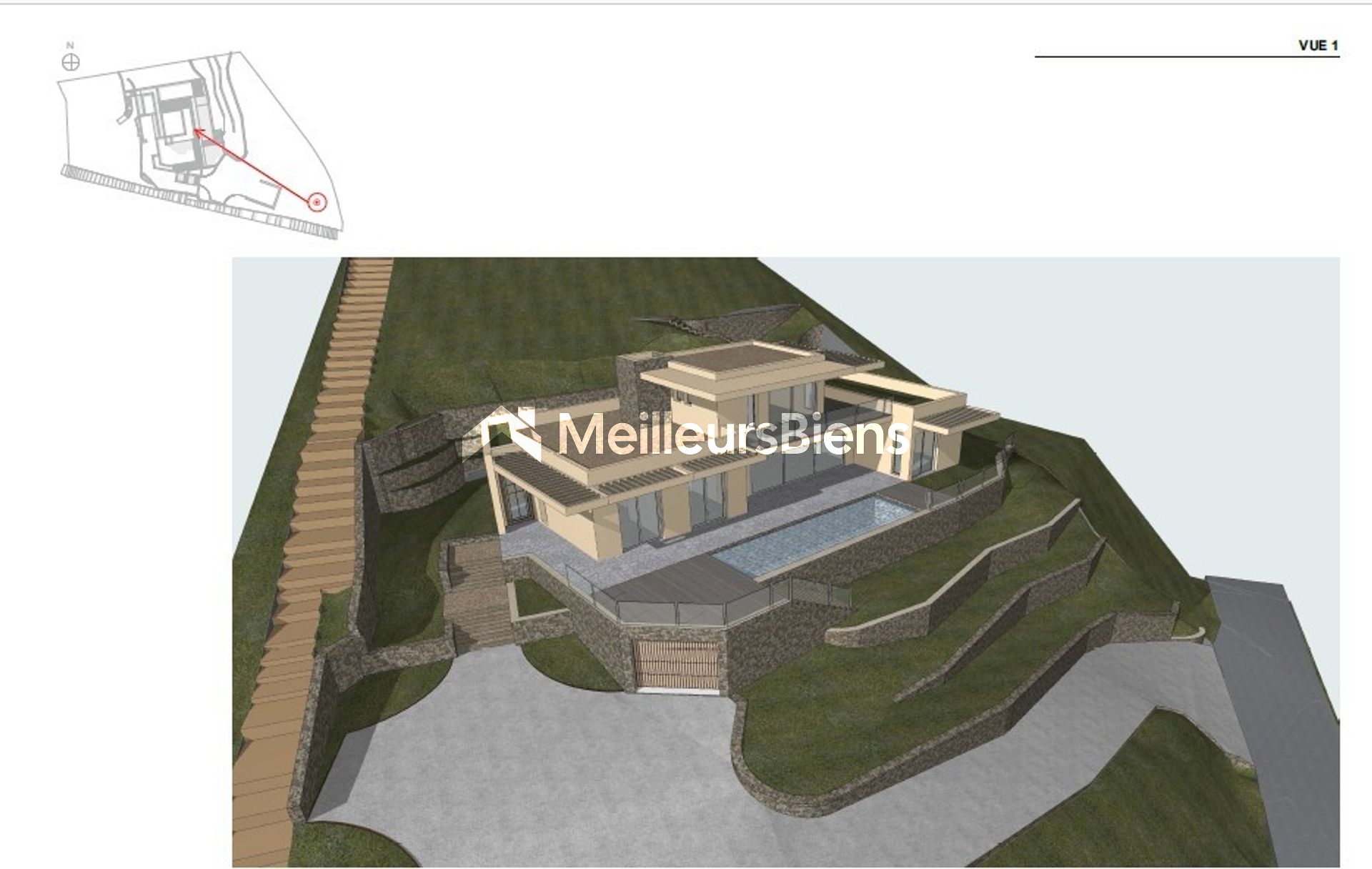 Vue mer - L'Escalet - Ramatuelle - Propriété vendue avec permis de construire accordé