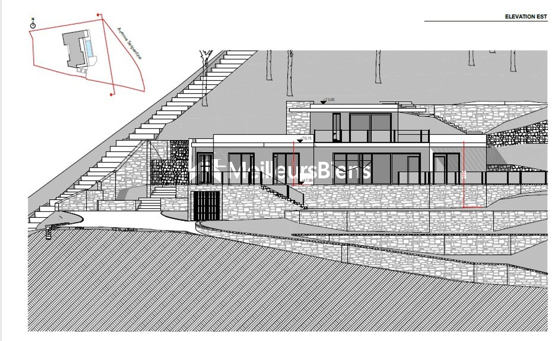 Vue mer - L'Escalet - Ramatuelle - Propriété vendue avec permis de construire accordé