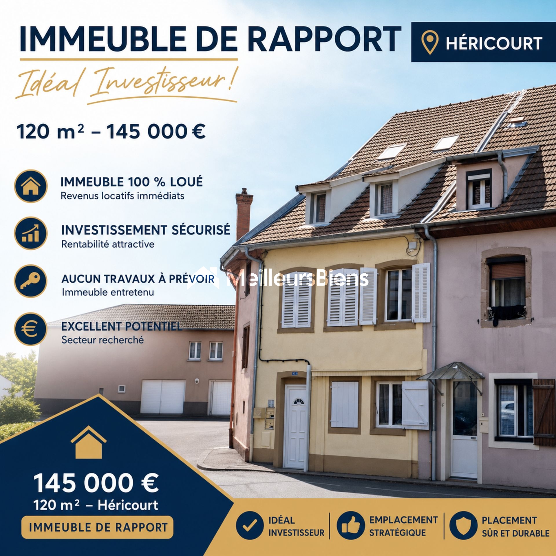 Immeuble de rapport loué – Héricourt – Rendement brut 9,27 %