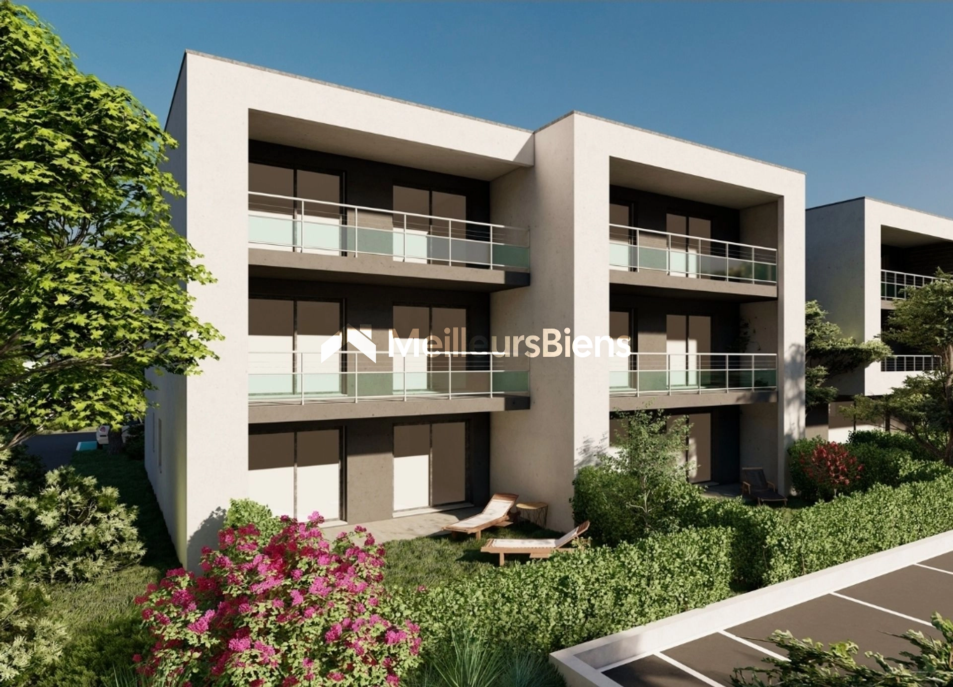 Appartement neuf de 70m2 en rdc avec jardin de 210m2 et garage en option